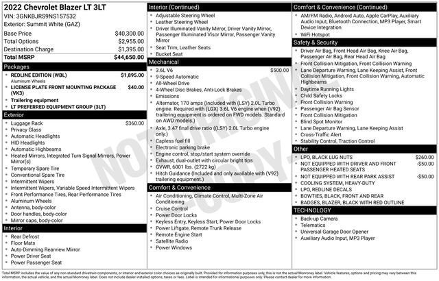 2022 Chevrolet Blazer 3LT
