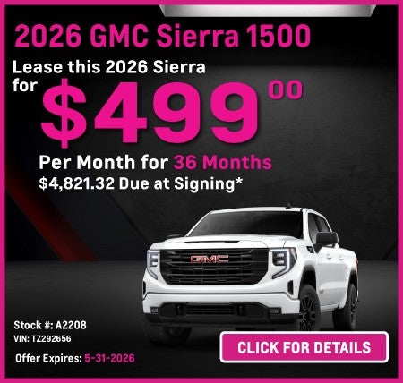 Lease Offer 2026 Sierra $449 per mo